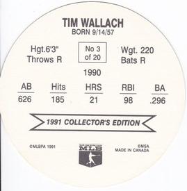1991 Holsum Discs #3 Tim Wallach Back