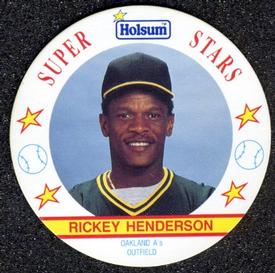 1991 Holsum Discs #12 Rickey Henderson Front