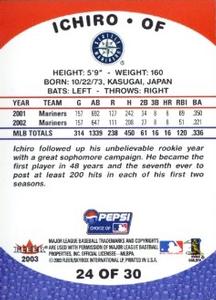 2003 Fleer Pepsi #24 Ichiro Suzuki Back
