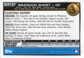 2010 Bowman Chrome - Prospects #BCP132 Brandon Short Back