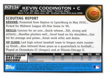 2010 Bowman Chrome - Prospects #BCP134 Kevin Coddington Back
