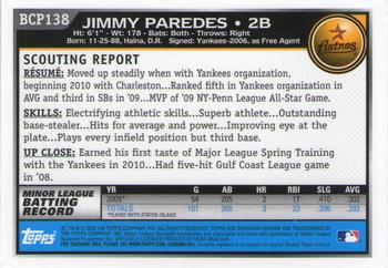 2010 Bowman Chrome - Prospects #BCP138 Jimmy Paredes Back