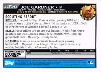2010 Bowman Chrome - Prospects #BCP142 Joe Gardner Back