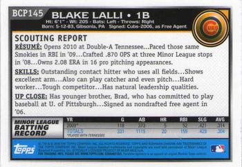 2010 Bowman Chrome - Prospects #BCP145 Blake Lalli Back