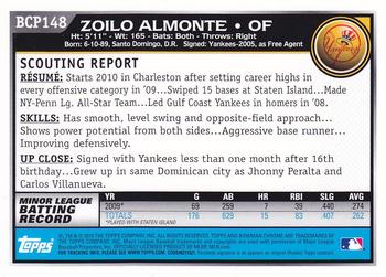 2010 Bowman Chrome - Prospects #BCP148 Zoilo Almonte Back