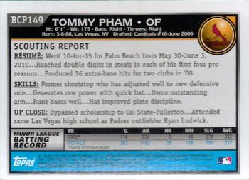 2010 Bowman Chrome - Prospects #BCP149 Tommy Pham Back