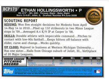 2010 Bowman Chrome - Prospects #BCP171 Ethan Hollingsworth Back