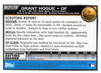 2010 Bowman Chrome - Prospects #BCP176 Grant Hogue Back