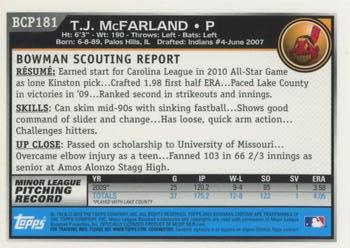 2010 Bowman Chrome - Prospects #BCP181 T.J. McFarland Back
