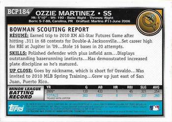 2010 Bowman Chrome - Prospects #BCP184 Ozzie Martinez Back