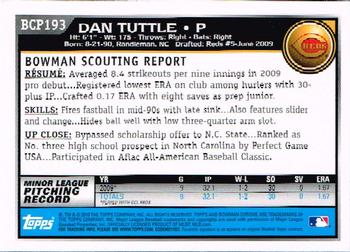 2010 Bowman Chrome - Prospects #BCP193 Dan Tuttle Back