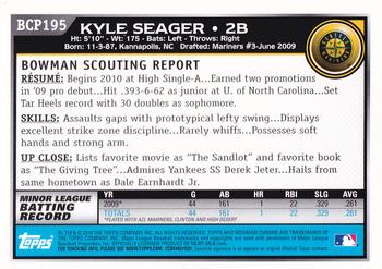 2010 Bowman Chrome - Prospects #BCP195 Kyle Seager Back