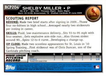 2010 Bowman Chrome - Prospects #BCP204 Shelby Miller Back