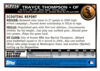 2010 Bowman Chrome - Prospects #BCP214 Trayce Thompson Back