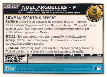 2010 Bowman Chrome - Prospects #BCP217 Noel Arguelles Back