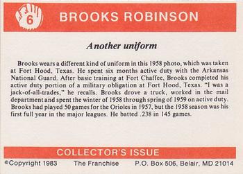 1983 Franchise Brooks Robinson #6 Another uniform Back