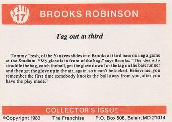 1983 Franchise Brooks Robinson #17 Tag out at third (Brooks Robinson / Tom Tresh) Back
