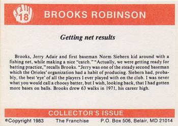 1983 Franchise Brooks Robinson #18 Getting net results (Brooks Robinson / Jerry Adair / Norm Siebern) Back