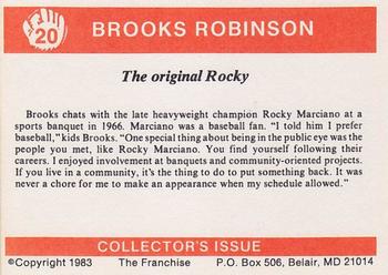 1983 Franchise Brooks Robinson #20 The original Rocky (Brooks Robinson / Rocky Marciano) Back