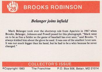 1983 Franchise Brooks Robinson #26 Belanger joins infield (Brooks Robinson / Mark Belanger / Dave Johnson / Boog Powell) Back