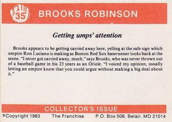 1983 Franchise Brooks Robinson #35 Getting umps' attention Back