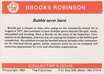 1983 Franchise Brooks Robinson #38 Bubble never burst Back
