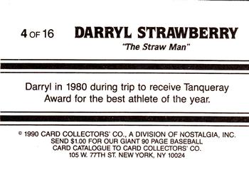 1990 Card Collectors Darryl Strawberry #4 Darryl Strawberry Back