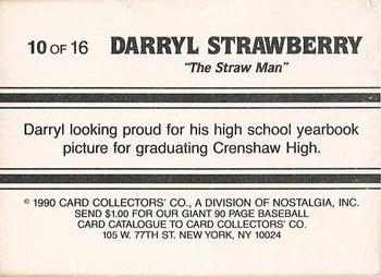 1990 Card Collectors Darryl Strawberry #10 Darryl Strawberry Back