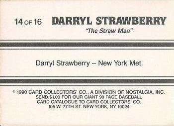 1990 Card Collectors Darryl Strawberry #14 Darryl Strawberry Back