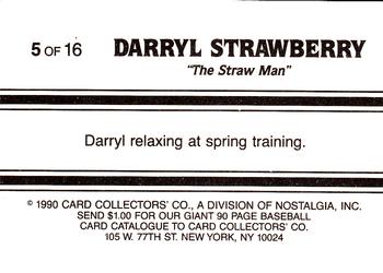 1990 Card Collectors Darryl Strawberry #5 Darryl Strawberry Back