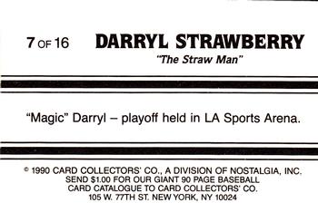 1990 Card Collectors Darryl Strawberry #7 Darryl Strawberry Back
