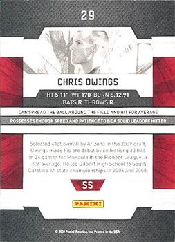 2009 Donruss Elite Extra Edition #29 Chris Owings Back