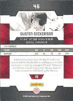 2009 Donruss Elite Extra Edition #45 Dustin Dickerson Back