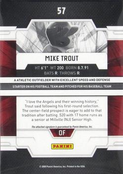 2009 Donruss Elite Extra Edition #57 Mike Trout Back