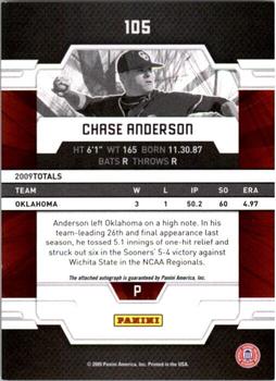 2009 Donruss Elite Extra Edition #105 Chase Anderson Back