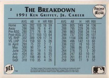 1991 Front Row Ken Griffey Jr. #2 Ken Griffey Jr. Back