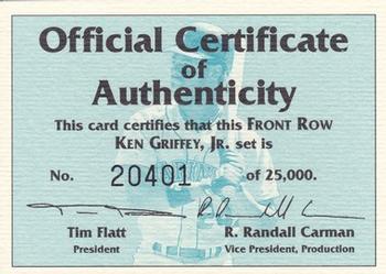 1991 Front Row Ken Griffey Jr. #NNO Ken Griffey, Jr. Front