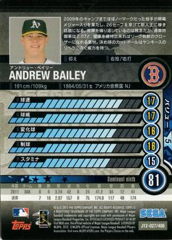 2012 Sega Card-Gen #027 Andrew Bailey Back