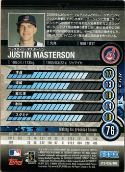 2012 Sega Card-Gen #038 Justin Masterson Back