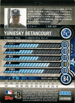 2012 Sega Card-Gen #076 Yuniesky Betancourt Back