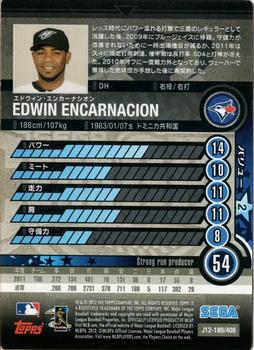 2012 Sega Card-Gen #189 Edwin Encarnacion Back