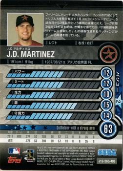 2012 Sega Card-Gen #265 J.D. Martinez Back