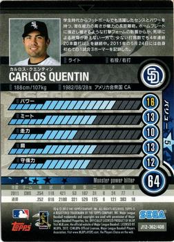 2012 Sega Card-Gen #362 Carlos Quentin Back