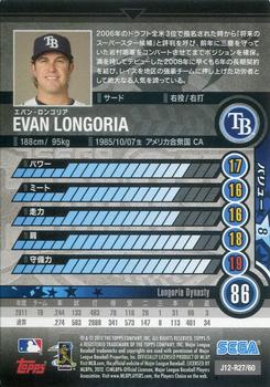 2012 Sega Card-Gen - Rare #R27 Evan Longoria Back