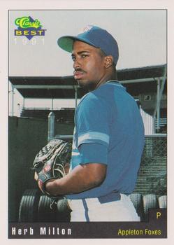 1991 Classic Best Appleton Foxes #6 Herb Milton Front