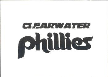 1991 Classic Best Clearwater Phillies #NNO Clearwater Phillies logo Back