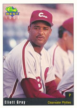 1991 Classic Best Clearwater Phillies #1 Elliott Gray Front