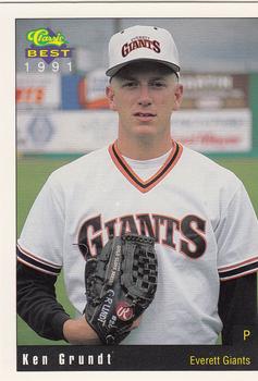 1991 Classic Best Everett Giants #18 Ken Grundt Front