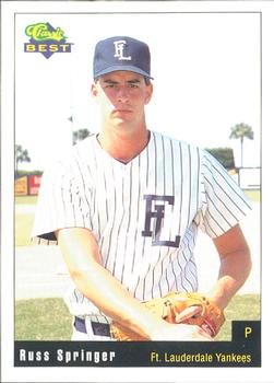 1991 Classic Best Ft. Lauderdale Yankees #14 Russ Springer Front