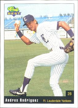 1991 Classic Best Ft. Lauderdale Yankees #23 Andres Rodriguez Front